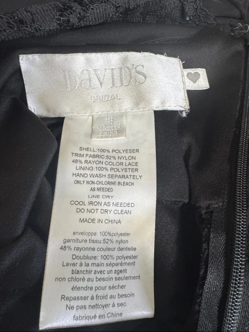 David's Bridal Black Lace Bodice Maxi Dress 18 - Picture 2 of 9